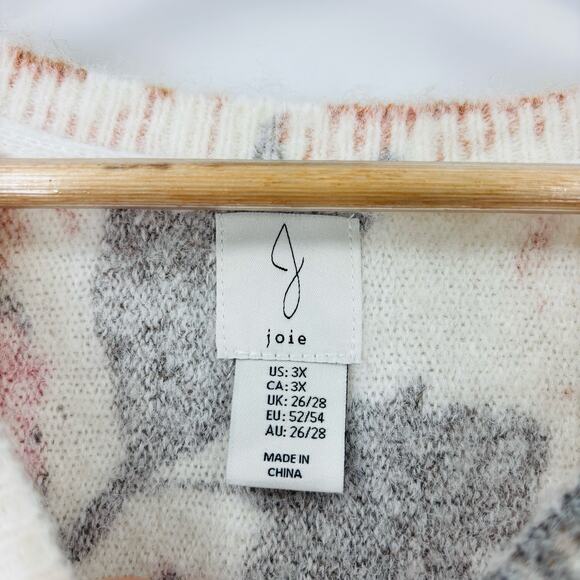 Joie Floral Sweater Size 3XL XXXL Multicolor Womens Soft Cozy Boxy Pullover - Picture 3 of 8